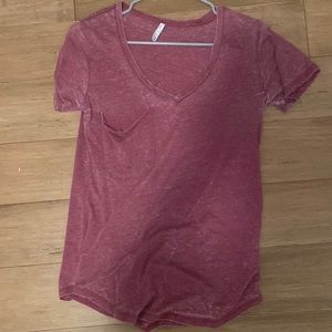XS Z Supply Maroon Distressed Pocket T-Shirt